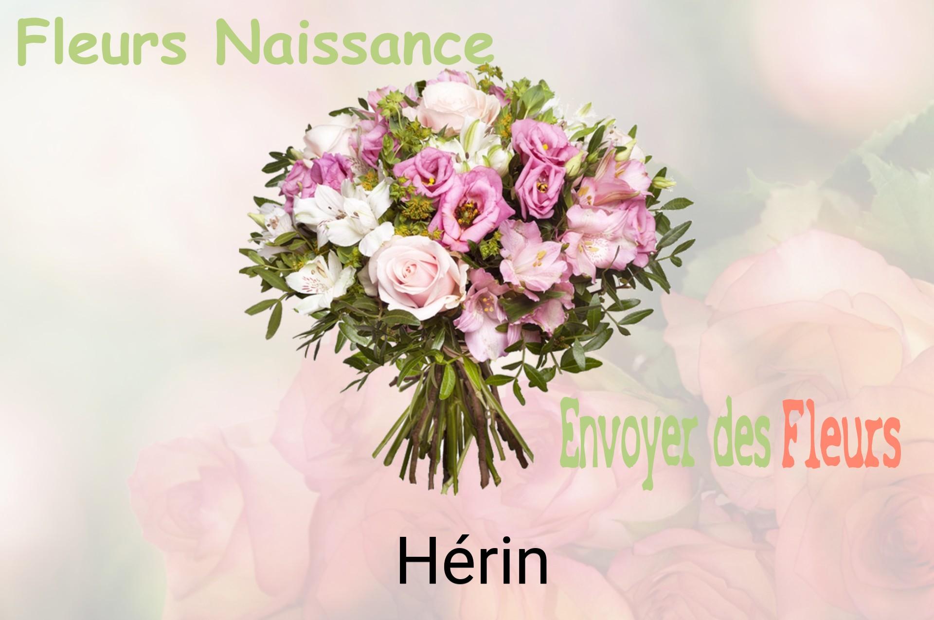 Bouquet de fleurs de naissance livré à Hérin